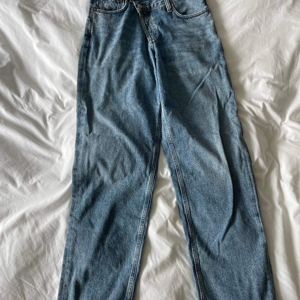 AGOLDE Criss-Cross Straight-Leg Jeans